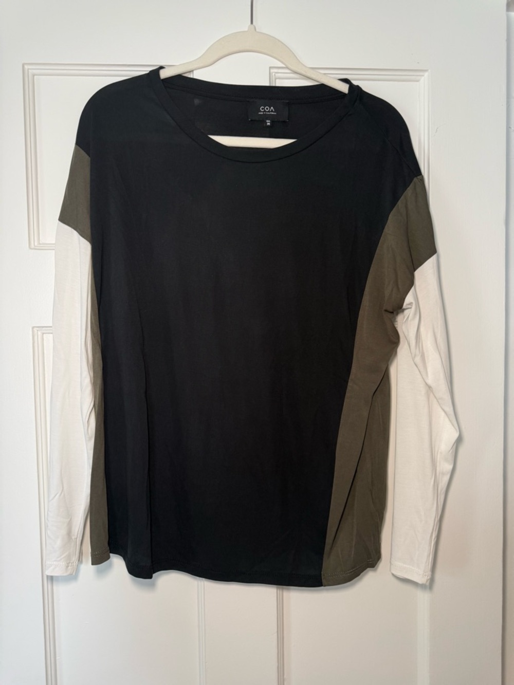COA Black Crewneck Long Sleeve Top